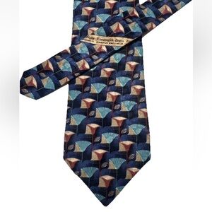 Vintage Ermenegildo Zegna Multicolor Fan Pattern Tie 4x58 necktie